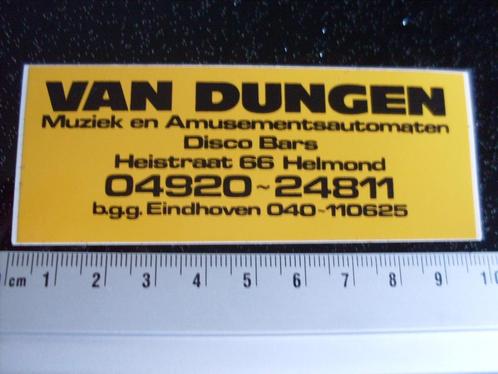 sticker van Dungen helmond eindhoven amusementsautomaten, Verzamelen, Stickers, Zo goed als nieuw, Bedrijf of Vereniging, Verzenden