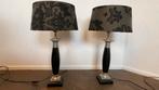 Twee Lampen - Metaal, Zwarte Kap, Ophalen, Zo goed als nieuw, Metaal, 50 tot 75 cm
