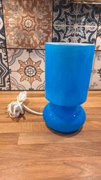 Vintage Ikea Lykta glazen tafellamp blauw, Ophalen of Verzenden, Zo goed als nieuw, Glas, Minder dan 50 cm