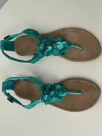 Blauwe leren zomerschoenen,  maat 39, Schoenen met lage hakken, Blauw, Ophalen of Verzenden, Zo goed als nieuw