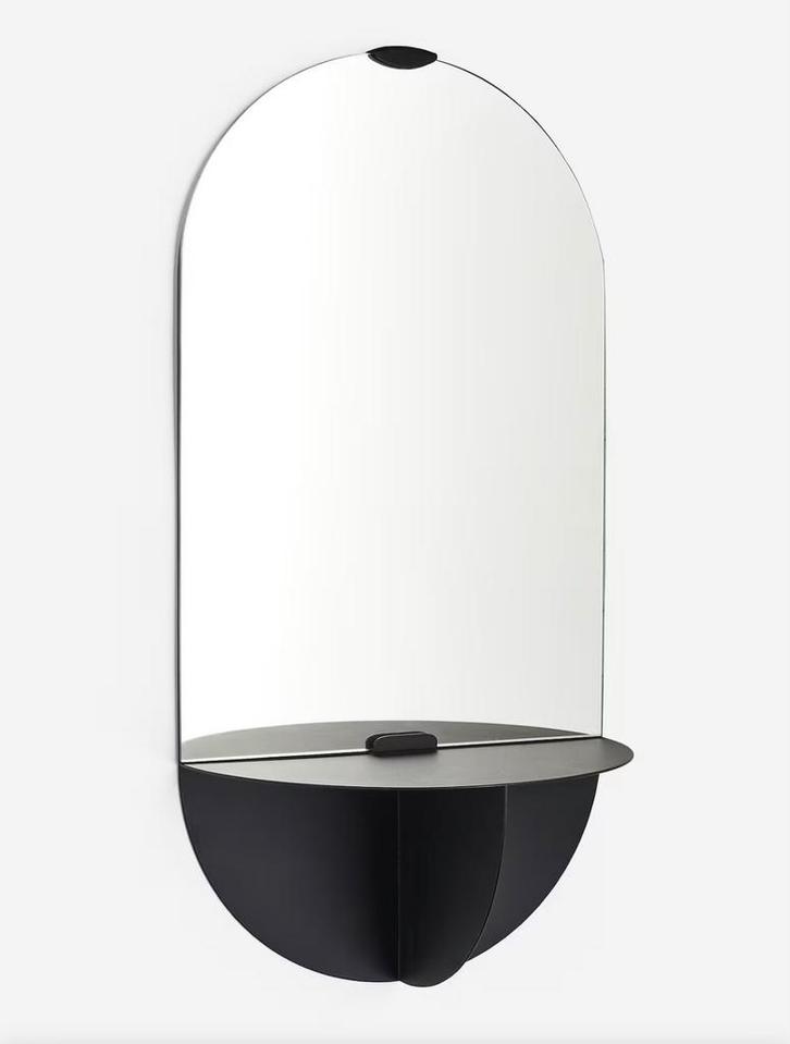 H&M HOME wandspiegel met plankje, Huis en Inrichting, Woonaccessoires | Spiegels, Zo goed als nieuw, Minder dan 50 cm, Minder dan 100 cm