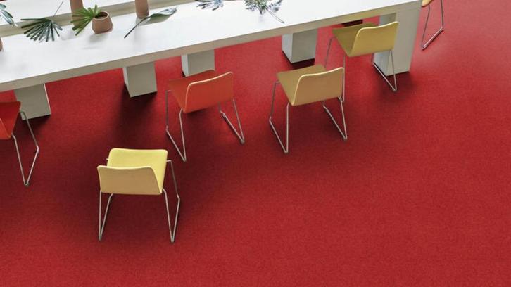 Rode tapijttegels heuga 727 van Interface, Huis en Inrichting, Stoffering | Vloerbedekking, Nieuw, Tapijttegels, Rood, 75 m² of meer