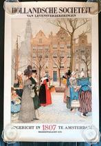 Poster voor de Hollandsche Societeit naar Henri Cassiers, Deurposter of groter, Ophalen of Verzenden, Reclame, Rechthoekig Staand