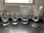 4x Schrobbeler borrelglaasjes, Verzamelen, Glas en Borrelglaasjes, Ophalen of Verzenden, Zo goed als nieuw, Borrel- of Shotglas