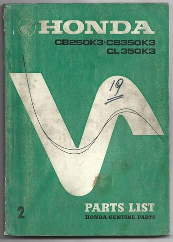 Honda CB250 K3 CB350K3 CL350 K3 parts list (066v) beschikbaar voor biedingen