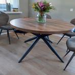 Ronde Eettafel doorsnee 140 cm met HPL Blad donker eiken, Huis en Inrichting, Tafels | Eettafels, Ophalen, Overige materialen