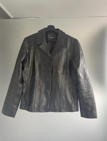 Zwart leren jasje, maat 44 beschikbaar voor biedingen