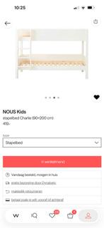 Nieuw stapelbed incl. lattenbodem - €350, Ophalen, 90 cm, Wit, 200 cm