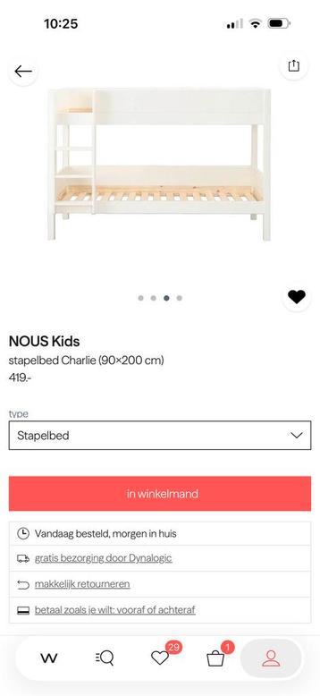 Nieuw stapelbed incl. lattenbodem - €350 beschikbaar voor biedingen