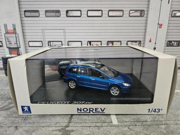 Norev Peugeot 307 SW 2002 1/43 in ovp blauw beschikbaar voor biedingen