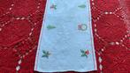 Tafelloper Kerst handgeborduurd op wit linnen /123x28 cm., Ophalen of Verzenden, Zo goed als nieuw