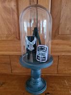 Brocante glazen stolp met zwarte houten voet, Huis en Inrichting, Woonaccessoires | Stolpen, Ophalen of Verzenden, Gebruikt