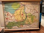 Oude schoolplaat | landkaart provincies Gelderland Flevoland, Antiek en Kunst, Antiek | Schoolplaten, Ophalen of Verzenden, Aardrijkskunde