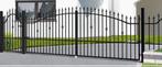 Klassieke zwarte looppoort met sierlijke ornamenten 90x180, Tuin en Terras, Tuinpoorten, Staal, Minder dan 100 cm, Nieuw, Ophalen of Verzenden