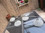 Verstelbare hanglamp met 4 glazen kelken, Huis en Inrichting, Lampen | Hanglampen, Ophalen, Zo goed als nieuw, 75 cm of meer