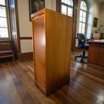 Vintage houten smalle kast met rolluik 'Soennecken', Ophalen, Gebruikt, Minder dan 75 cm, 105 cm of meer