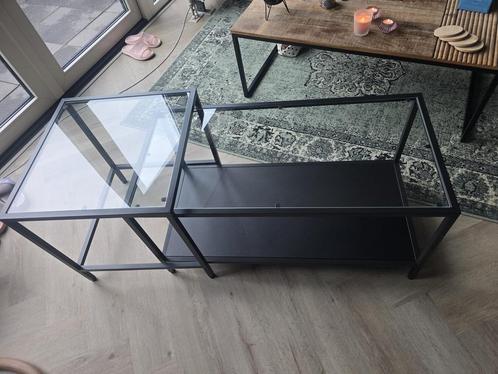 Salontafel glas ( op te halen in Groot Ammers ), Huis en Inrichting, Tafels | Salontafels, Minder dan 50 cm, 50 tot 100 cm, Rechthoekig