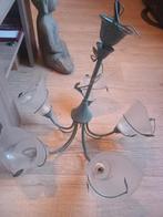 Groene hanglamp met 4 kelken, Ophalen of Verzenden