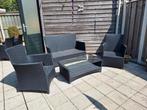 Mooie loungeset met kussens en tafel, Ophalen, Zo goed als nieuw, Kunststof