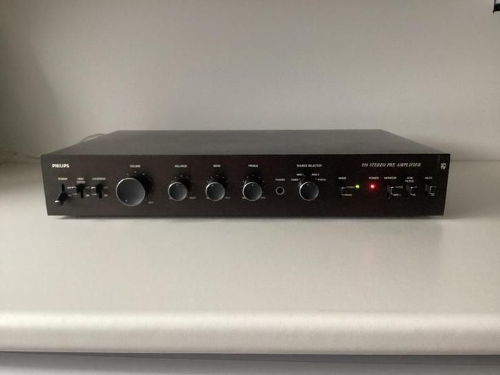 Nette Philips AH270 voorversterker black tulip, Audio, Tv en Foto, Versterkers en Receivers, Gebruikt, Stereo, Minder dan 60 watt
