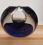 Krosno Poland Vaasje - Blauw Glas, Antiek en Kunst, Ophalen of Verzenden