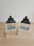 2 witte lantaars, Huis en Inrichting, Ophalen, Zo goed als nieuw, Overige materialen, Minder dan 25 cm