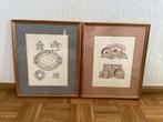 2 lithografieën van Sèvres porselein - Harrods, Huis en Inrichting, Minder dan 50 cm, 50 tot 75 cm, Ophalen of Verzenden, Zo goed als nieuw