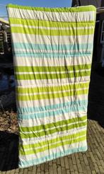 Vintage slaapzak gestreept groen geel blauw wit 80 x 2.00 mt, Caravans en Kamperen, Slaapzakken, Gebruikt