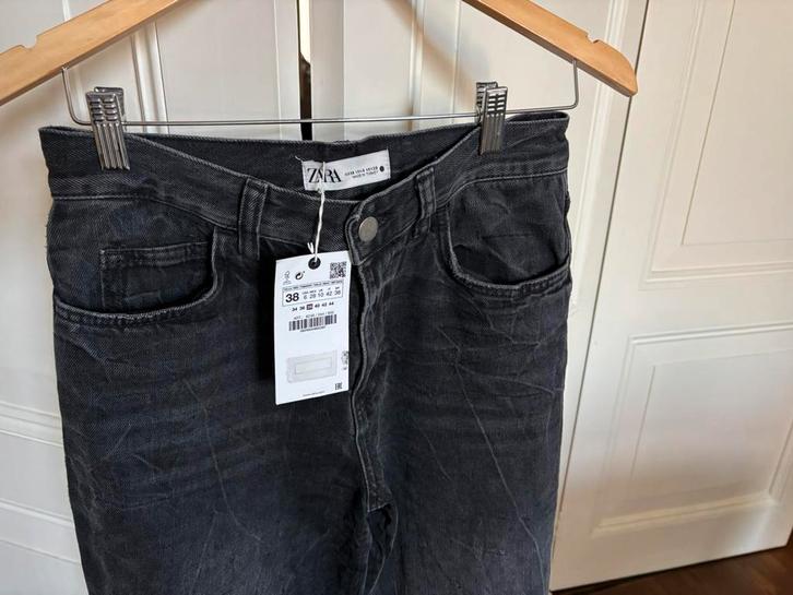 Zara high rise jeans, grijze rechte spijkerbroek, maat 38, Kleding | Dames, Spijkerbroeken en Jeans, Nieuw, W30 - W32 (confectie 38/40)
