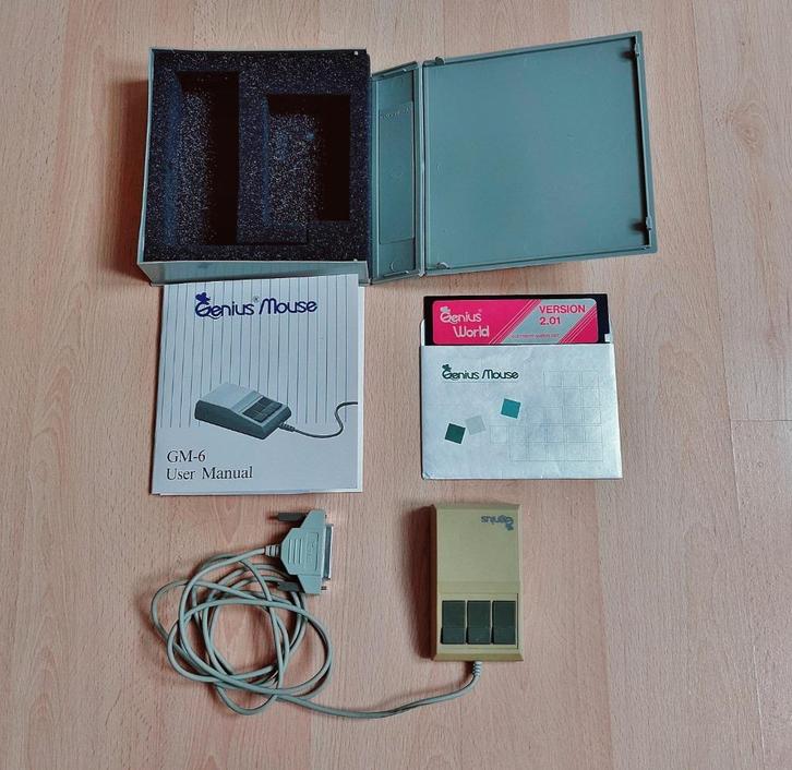 Genius Mouse GM-6 PC Muis Compleet Vintage Retro Zeldzaam!, Computers en Software, Muizen, Gebruikt, Muis, Bedraad, Verzenden