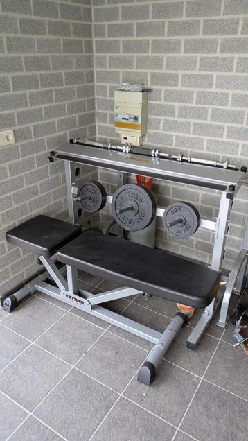 Kettler bankdruk set inclusief gewichten met rek beschikbaar voor biedingen