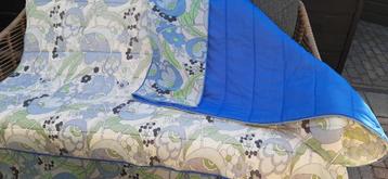  sprei deken retro vintage 150 x 190 cm. blauw/groen beschikbaar voor biedingen