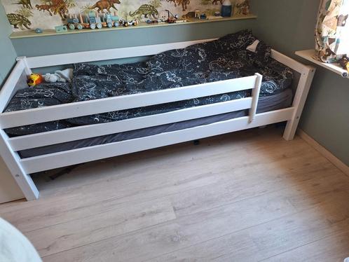 Bed/Hoogslaper met bureau, Kinderen en Baby's, Kinderkamer | Bedden, Gebruikt, 180 cm of meer, 85 tot 100 cm, Matras, Ophalen