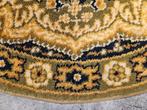 Vintage oosters rond wol vloerkleed medallion green 80x80cm, Persian Perzisch vintage oosters hype, 50 tot 100 cm, Zo goed als nieuw