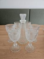 Glazenset van 6 glazen met karaf, Antiek en Kunst, Antiek | Glas en Kristal, Ophalen