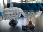 Antieke Kristallen Bonbonnière en Schaaltje, Ophalen of Verzenden