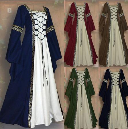 Middeleeuws gewaad (victoriaanse gothic jurk dames), Kleding | Dames, Carnavalskleding en Feestkleding, Verzenden, Maat 46/48 (XL) of groter