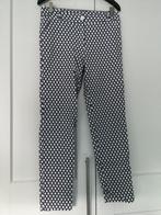Zwarte witte zomerbroek van stretch stof maat M, Ophalen of Verzenden, Gedragen, Maat 38/40 (M), Zwart