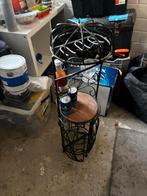 Metalen bar met houten blad, Gebruikt, Zwart, Ophalen of Verzenden, Eén