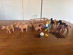 Vintage Playmobil koeien en ossenwagen (1978), Ophalen of Verzenden, Gebruikt, Complete set