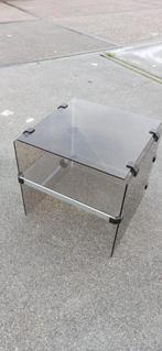 Vintage gerookte glazen bijzettafel, Ophalen, Tweedehands, Tweedehands, Tweedehands