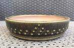 Bonsai Drum groen geglazuurd Japans aardewerk 23,5x5,5, Rond, Ophalen of Verzenden, Zo goed als nieuw, Minder dan 25 cm