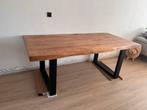 Massieve Eettafel - Industrieel Live Edge, Ophalen, Gebruikt, 200 cm of meer, 50 tot 100 cm