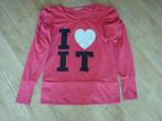 Roze shirt met tekst I love it maat 164, Ophalen, Zo goed als nieuw, Meisje, Shirt of Longsleeve