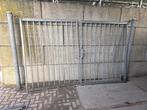 Stalen spijlenhek, poort, openslaande poort,draaihek, Ophalen, Met poort, Gebruikt, Spijlenhekwerk