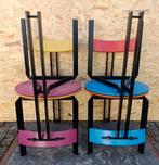 1980's, 4x Dutch Modernistische design stoel. Zeta - Harvink, Ophalen of Verzenden, Zo goed als nieuw, Zwart, Eén