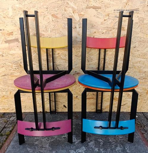 1980's, 4x Dutch Modernistische design stoel. Zeta - Harvink, Huis en Inrichting, Stoelen, Zo goed als nieuw, Eén, Zwart, Ophalen of Verzenden