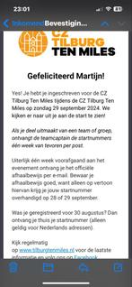 Startbewijs Tilburg Ten Miles, Losse kaart, Eén persoon, September