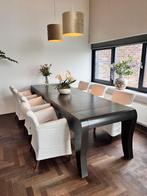 Grote tafel en 6 Linteloo stoelen, Ophalen, Gebruikt, 4 tot 6 stoelen