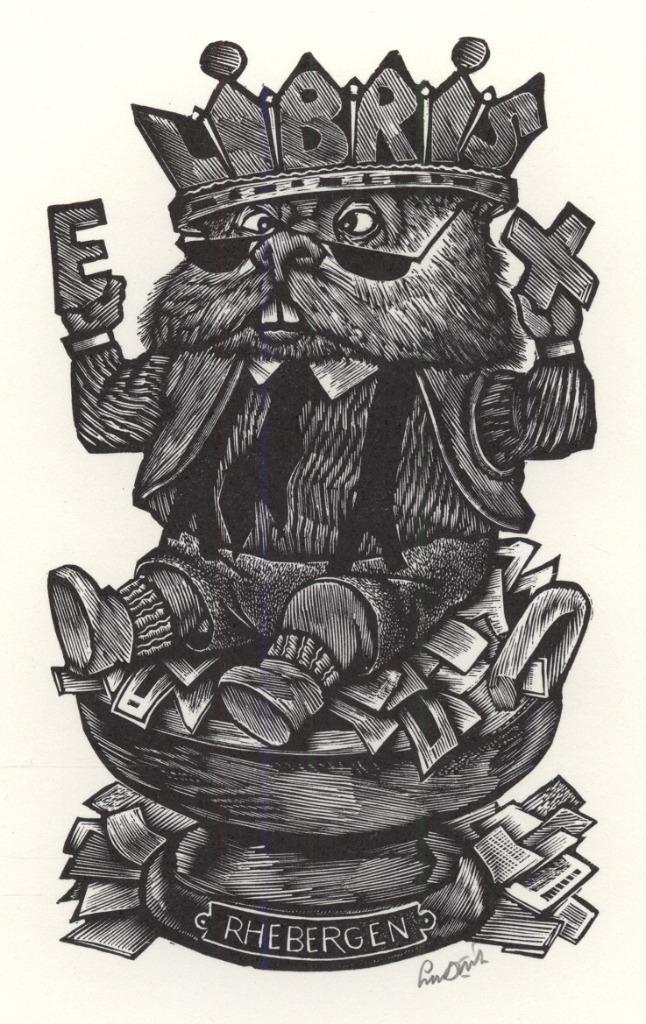 0756 Ex Libris Nederland : Lou Strik, 1982, Antiek en Kunst, Kunst | Etsen en Gravures, Verzenden